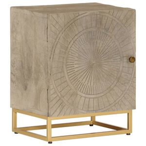 vidaXL Bedside Cabinet 40x30x50 cm Solid Wood Mango and Iron