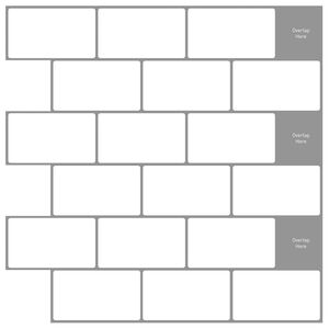 vidaXL Subway Tile 10 pcs White Grey 30 x 30 cm Polyurethane and PET