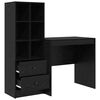 vidaXL Desk with Drawer 2 pcs Black Oak