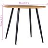 vidaXL Dining Table Oak and Black 90x73.5 cm MDF