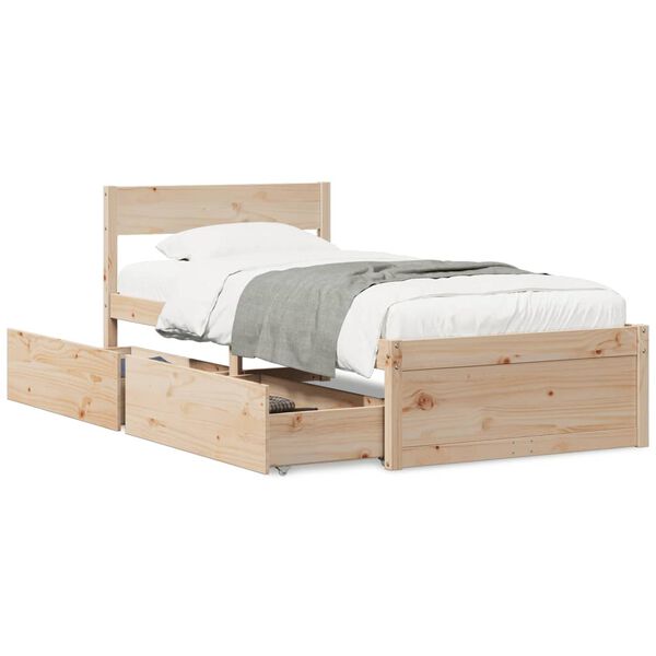 vidaXL Bed Frame without Mattress 90x200 cm Solid Wood Pine