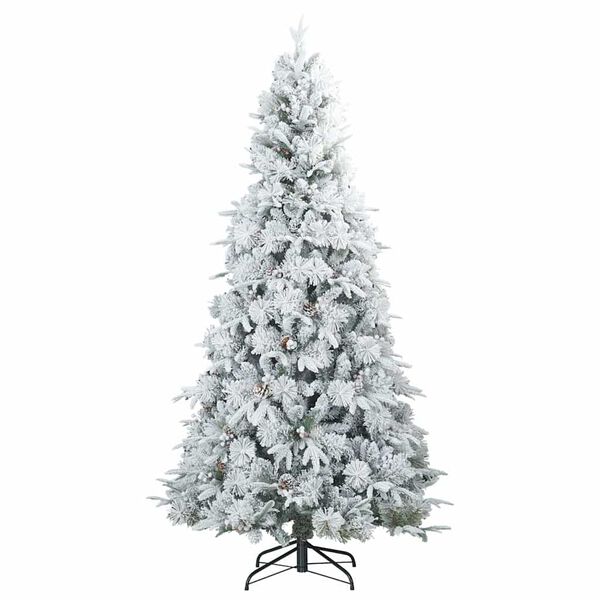 vidaXL Artificial Hinged Christmas Tree White 180 cm PE and PVC