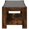vidaXL Coffee Table with LED Smoked Oak 93x53x45 cm Engineered Wood