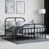 vidaXL Metal Bed Frame without Mattress with Footboard Black 120x190cm