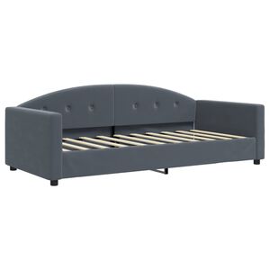 vidaXL Day Bed without Mattress Dark Grey 90x190 cm Single Velvet