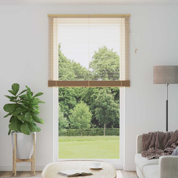 vidaXL Venetian Blind Manual Light Brown with Pattern 213 x 110 cm PVC