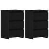 vidaXL Bedside Cabinet 2 pcs Black Oak 40 x 35 x 62.5 cm
