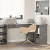 vidaXL Desk with Shelf Concrete Grey 142 x 102 x 73 cm Engineered Wood