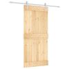 vidaXL Sliding Door Natural and White 95 x 210 cm Solid Pine Wood