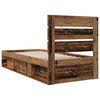 vidaXL Bed Frame with Headboard Old Wood 90 x 200 cm Solid Pine Wood