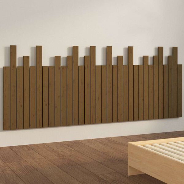 vidaXL Wall Headboard Honey Brown 204x3x80 cm Solid Wood Pine