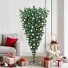 vidaXL Upside-down Artificial Pre-lit Christmas Tree with Ball Set PVC