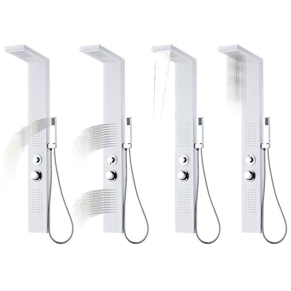 vidaXL Shower Panel System Aluminium Matte White