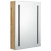 vidaXL LED Bathroom Mirror Cabinet White and Oak 50x13x70 cm