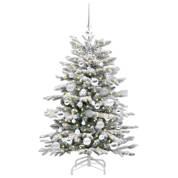 vidaXL Artificial Hinged Christmas Tree White 120 cm PE and PVC