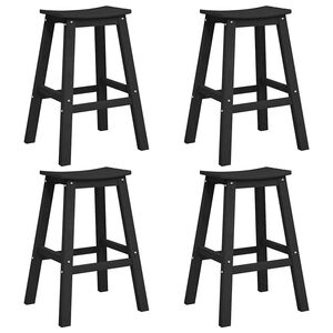 vidaXL Garden Bar Set 4 pcs Black HDPE