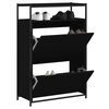vidaXL Shoe Cabinet Black 75x34x112 cm Engineered Wood