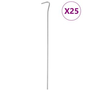 vidaXL Tent Pegs 25 pcs 30 cm &Oslash;4 mm Galvanised Steel