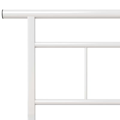 vidaXL Bed Frame White Metal 120x200 cm