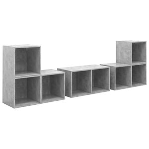 vidaXL 6 Piece TV Cabinet Set Concrete Grey Engineered Wood