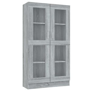 vidaXL Vitrine Cabinet Grey Sonoma 82,5x30,5x150 cm Engineered Wood
