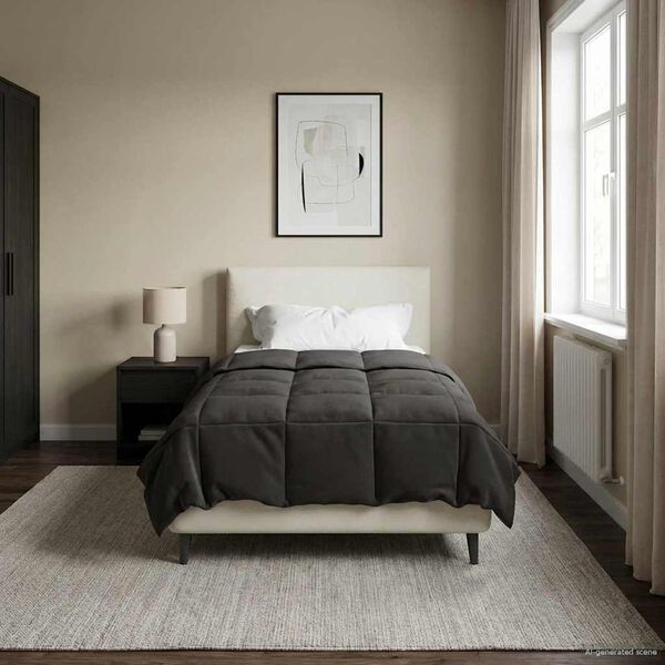 vidaXL Summer Duvet Quilted Anthracite 140 x 220 cm Microfiber