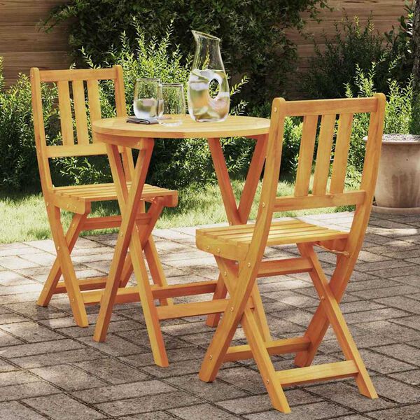 vidaXL Bistro Set 3 pcs Brown Solid acacia wood