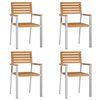 vidaXL GardenDiningSet 5 pcs Brown SolidTeakwood