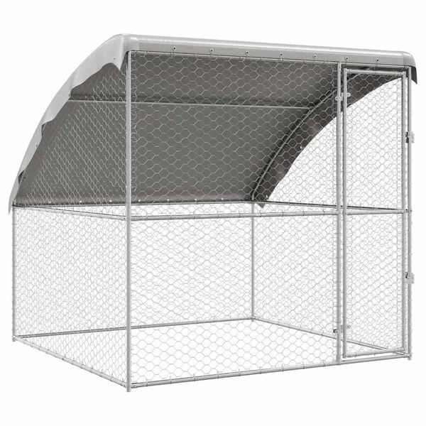 vidaXL Dog Kennel with Storage Silver 2 x 2 x 2 m Steel