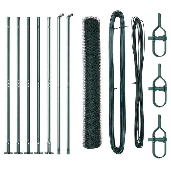 vidaXL Fence Post Green 10 x 0.8 m (25 mm mesh) Steel and PVC