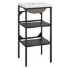 vidaXL Washbasin Frame With Basin | Black, White | Iron | Regular
