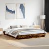 vidaXL Bed Frame without Mattress Smoked Oak 180x200 cm Super King