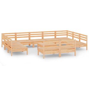 vidaXL 12 Piece Garden Lounge Set Solid Wood Pine