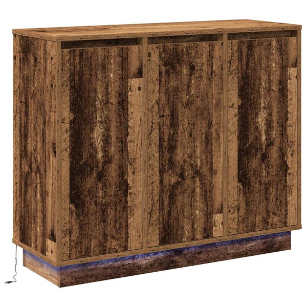 vidaXL LED Sideboard Old Wood 90 x 32 x 75 cm Engineered Wood
