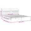 vidaXL Metal Bed Frame without Mattress with Headboard White 193x203cm