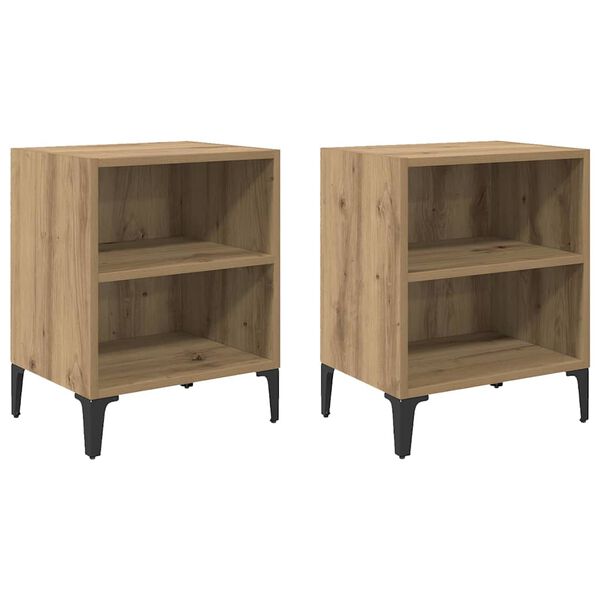 vidaXL Bedside Cabinet 2 pcs Artisan Oak 40 x 30 x 50 cm