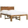 vidaXL Double Bed Frame with Headboard ROSTOCK Natural 160 x 200 cm