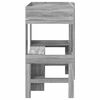 vidaXL Loft Bed Frame with Desk with Storage Grey Sonoma 98.5 x 200 cm