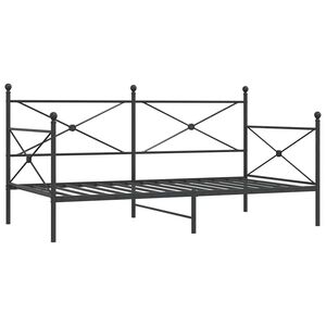 vidaXL Day Bed without Mattress Black 100x200 cm Steel