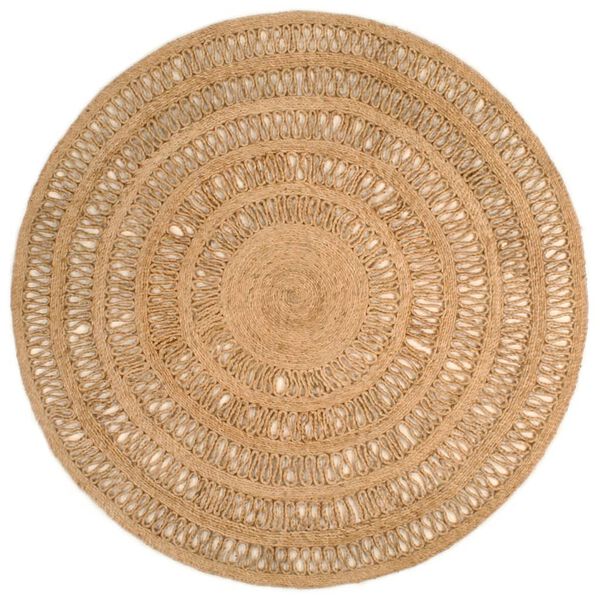 vidaXL Area Rug Hand-braided Jute 150 cm Round