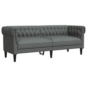 vidaXL Sofa Dark Grey 201.5 x 74.5 x 74.5 cm Polyester