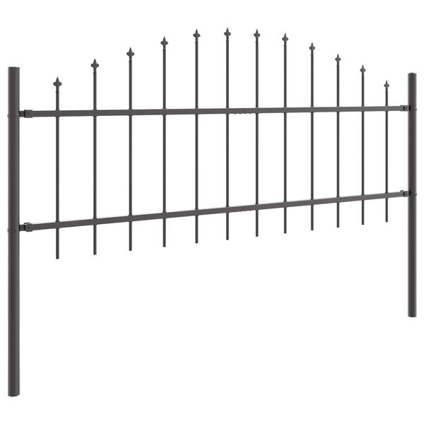 vidaXL Garden Fence 8 pcs Grey 170 x 115 cm Powder-Coated Steel