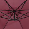 vidaXL Cantilever Garden Parasol with LED Lights Bordeaux Red 350 cm