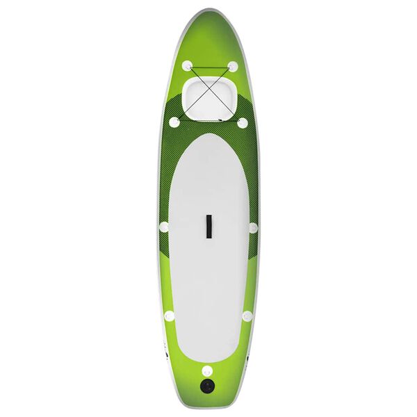 vidaXL Inflatable Stand Up Paddle Board Set Green 300x76x10 cm