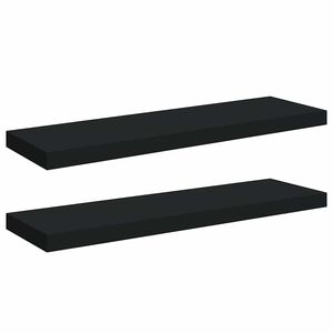vidaXL Floating Wall Shelves 2 pcs Black 80x23.5x3.8 cm MDF