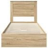 vidaXL Storage Bed with Drawer Sonoma Oak 100 x 200 cm Engineered Wood