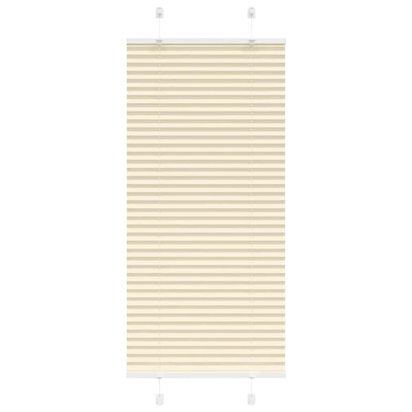 vidaXL Pleated Blind Cream 65x100 cm Fabric Width 64.4 cm Polyester