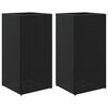 vidaXL Garden Planters 2 pcs Black 40x40x80 cm Poly Rattan