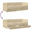 vidaXL Daybed with Drawers without Mattress Sonoma Oak 100x200 cm