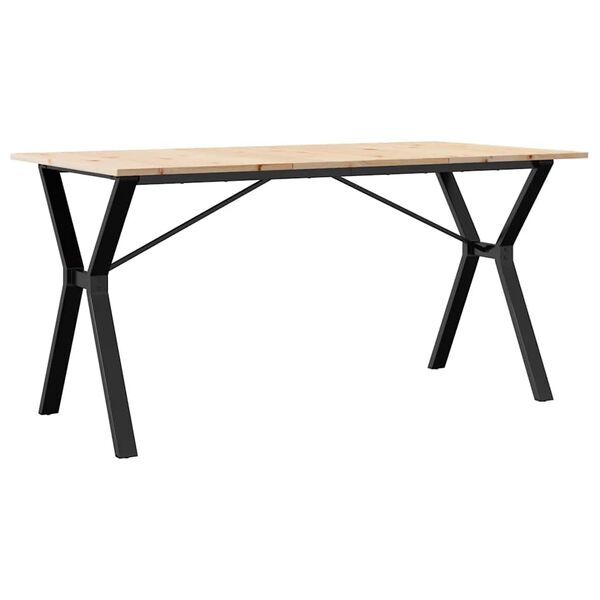 vidaXL Dining Table Y-Frame 140x80x75 cm Solid Wood Pine and Steel